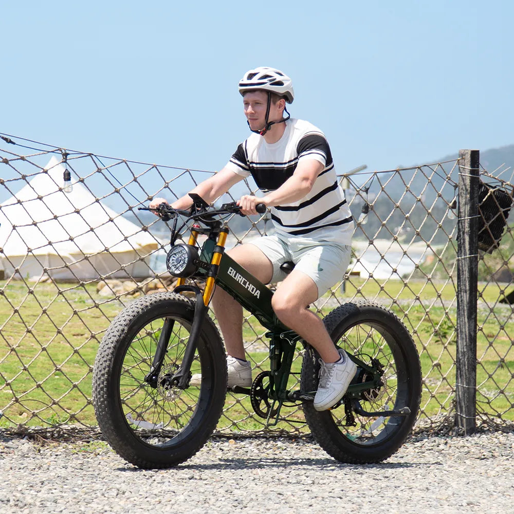 Riding the R5 PRO All-Terrain Electric Bike on a Rocky Trail