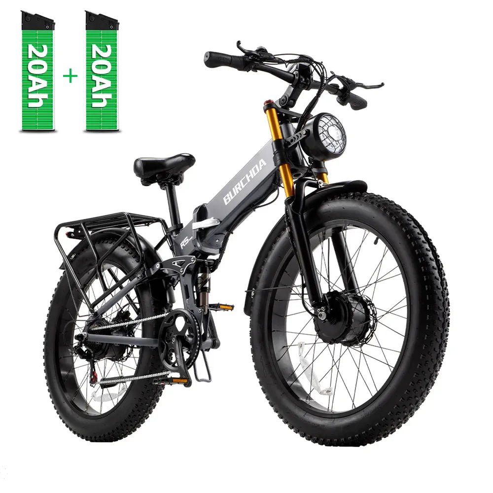 Burchda R5 Pro 3000W dual battery electric bike - gray