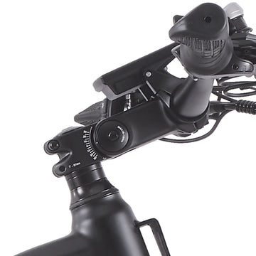 Close-up of the Burchda C35 angle-adjustable stem, used to tune handlebar reach and height
