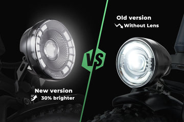 Comparison of the Burchda C35 lens LED headlight against the previous lens-free headlight design