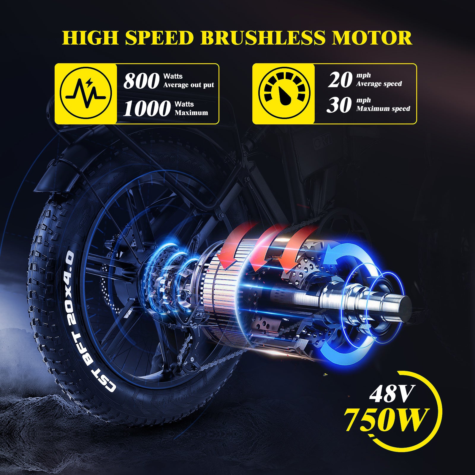 750W (peak 1000W) Brushless Motor