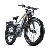 Fat Tire Mountain Electric Bike for Adults, 28MPH Full Suspension All  Terrain, 1000W Motor, LCD Display with APP, 48V 17.5Ah Battery – Burchda  Bikes