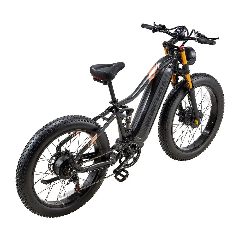 A top-down view of the BURCHDA HC26 electric mountain bike
